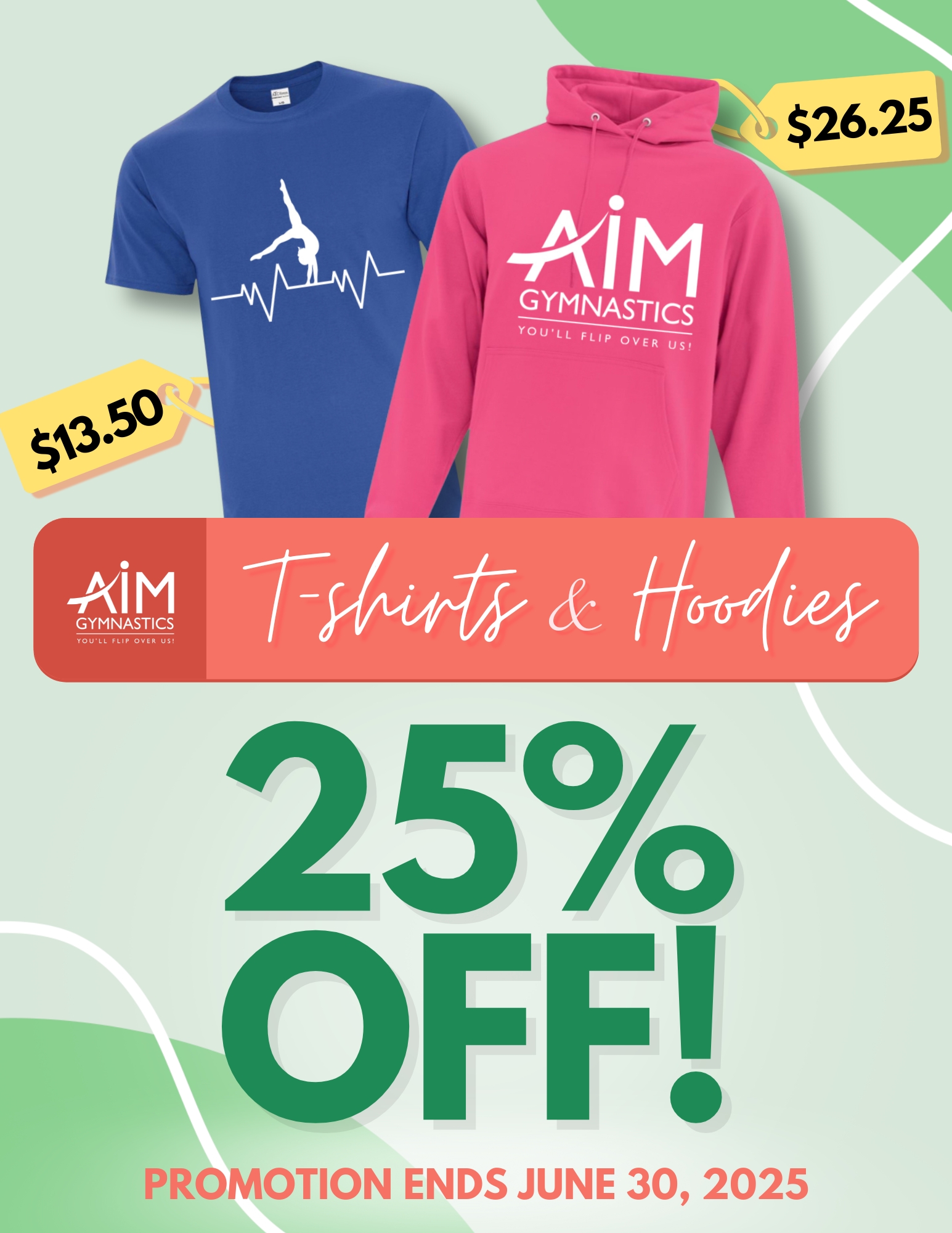 Boutique Promotion - 25% off t-shirts and hoodies